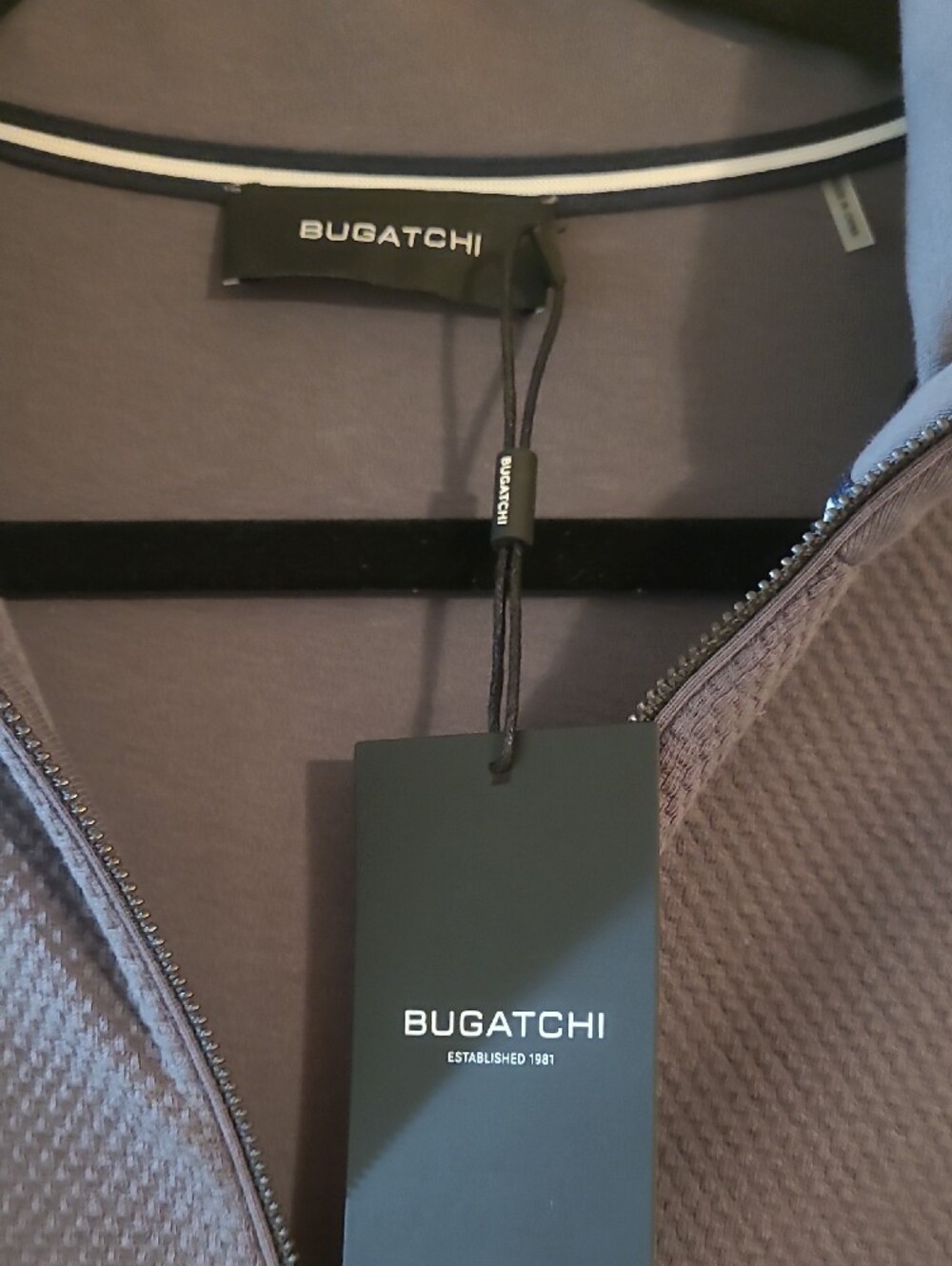 Bugatchi Men's Zip-Neck Sweater in Charcoal Gray - Picture 2 of 7